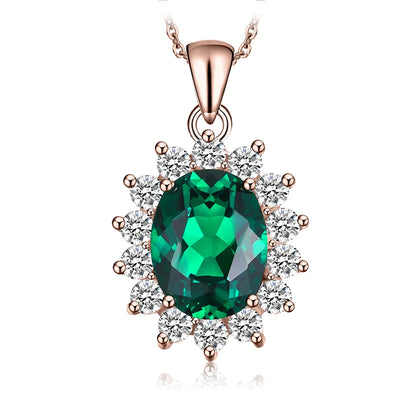 JewelryPalace – collier avec pendentif , en argent Sterling 925, création d'un saphir bleu, rubis, imitation émeraude, sans chaîne