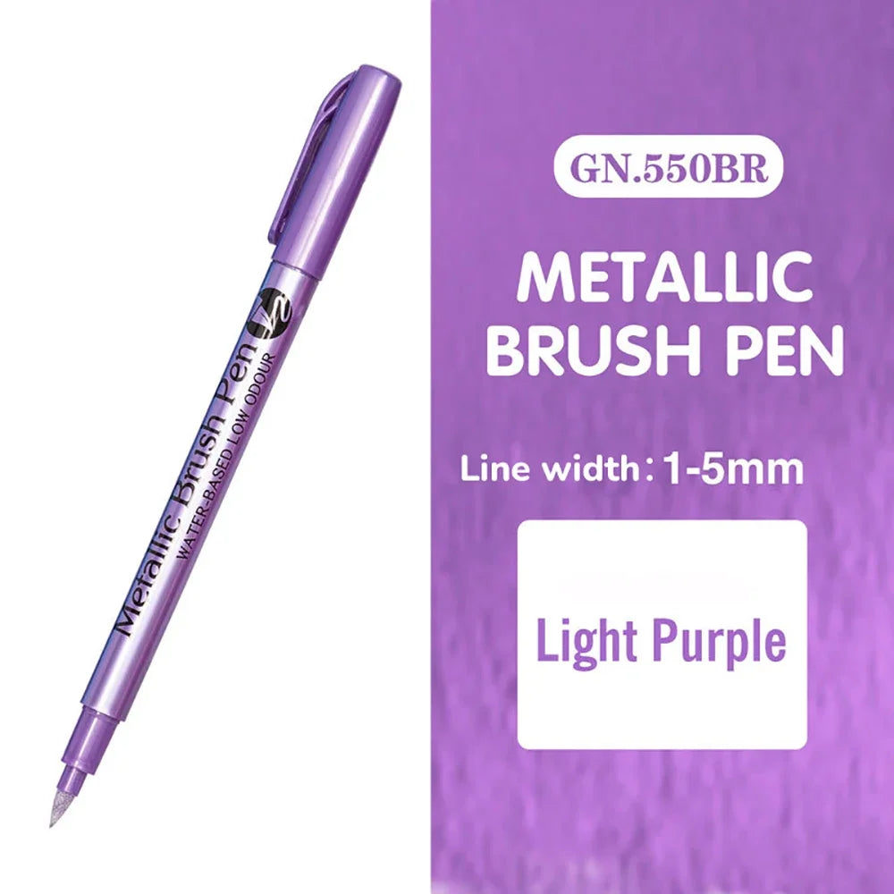 Stylos marqueurs métalliques 12 couleurs,