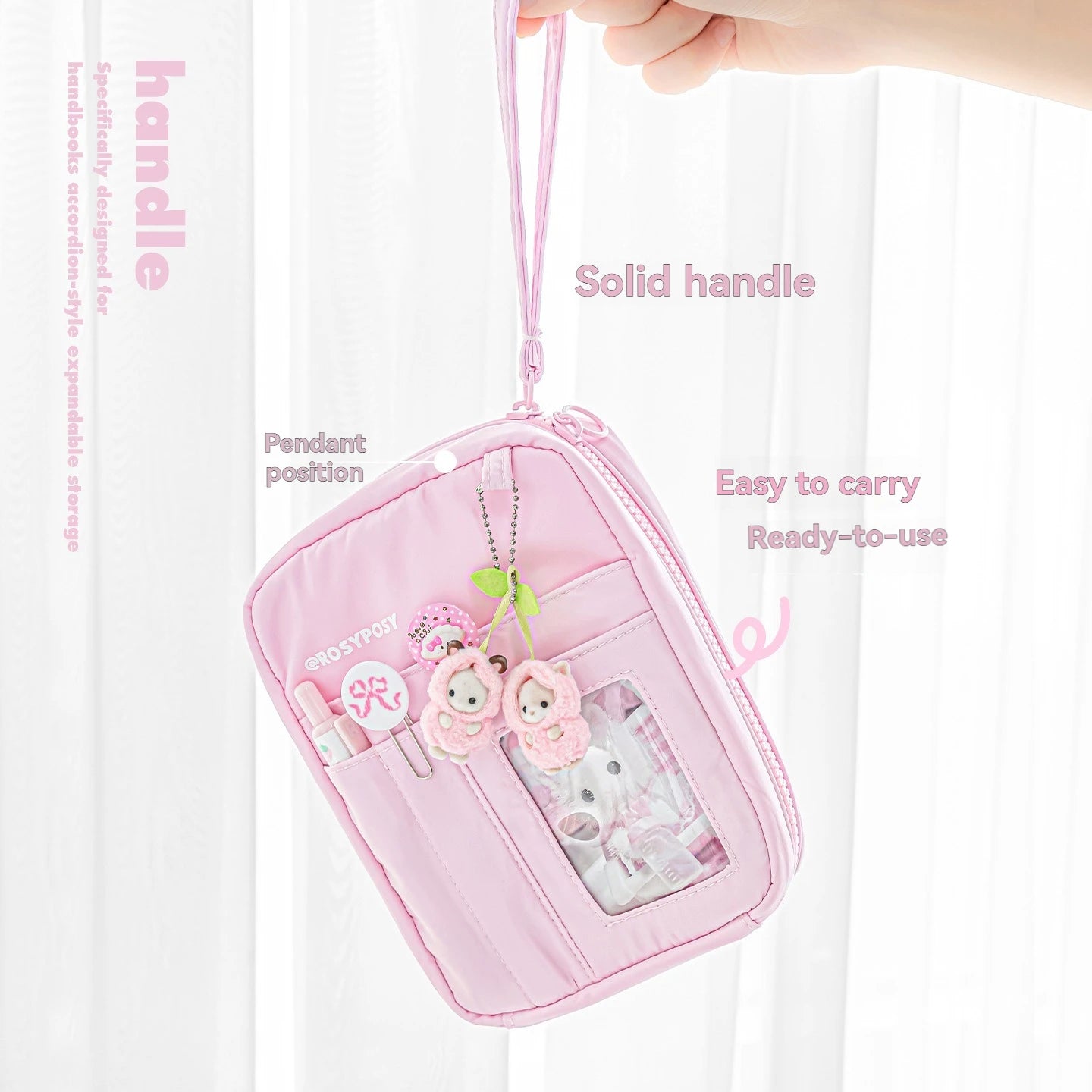 Sac de rangement multi-poches pour accordéon d'orgue, sac de rangement multifonctionnel mignon, protection pour passeport et documents