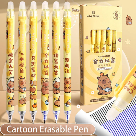 Ensemble de stylos Gel Capybara Panda, 6 pièces