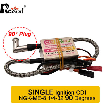 Rcexl Simple/Twin VILLE CDI NGK-ME-8 1/4-32 90/ 120 Résistant ou Droit pour Gaz GOLD DLE Moteur RC Avion