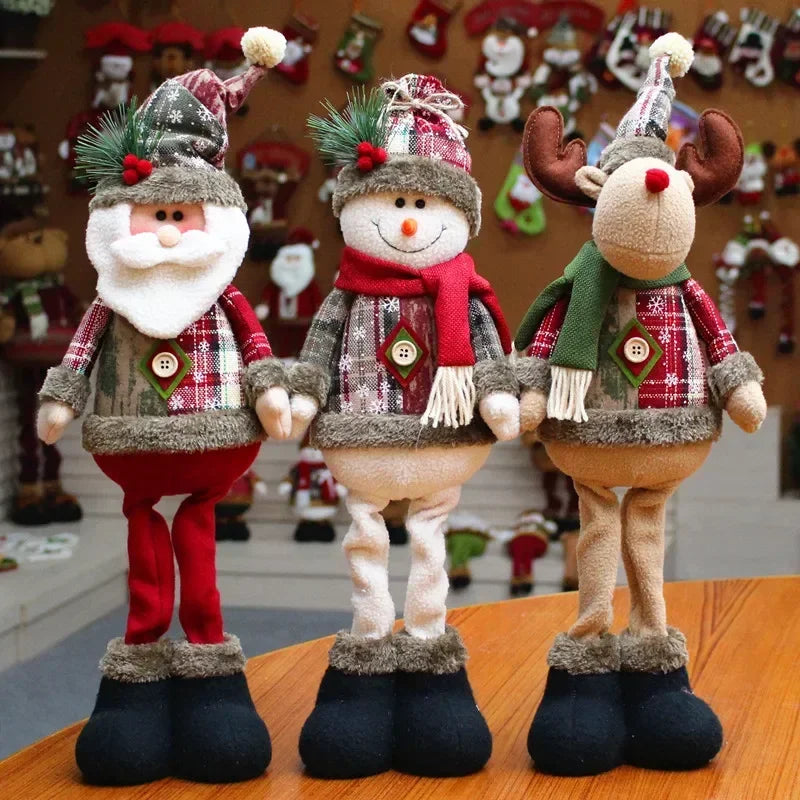 Décorations de Noël au beurre pour la maison, bonhomme de neige, père Noël, debout, jouets en peluche, décor de nouvel an, cadeau de Noël, Noel, 2025