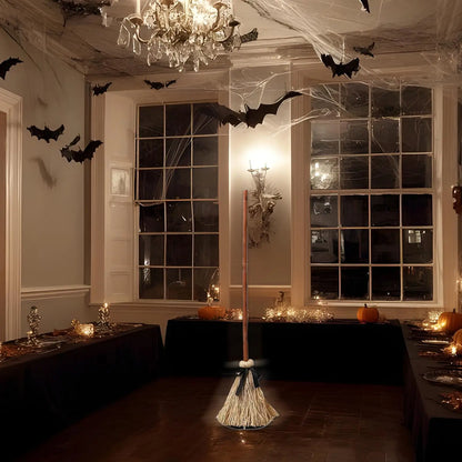 Balai de sorcière flottant pour Halloween, son hanté, danse, balai en mouvement, enchanter magique, accessoires de fête