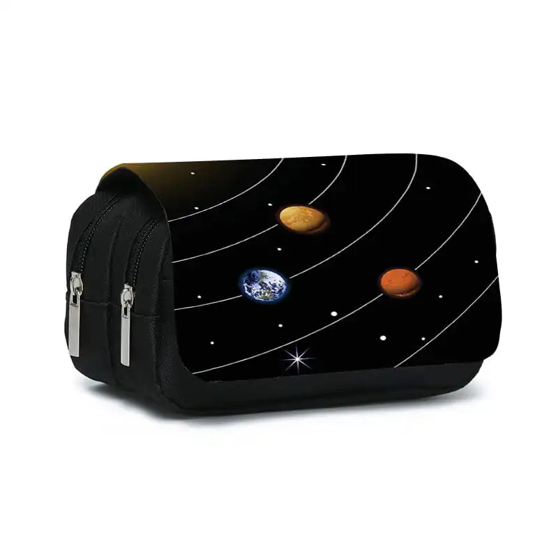 Cosmic Planet – étui à stylos à rabat Double couche pour garçons et filles, meilleurs cadeaux, fournitures scolaires de dessin animé 3D, sacs à crayons pour enfants