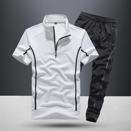 T-shirt de sport à manches courtes pour hommes, décontracté, confortable, respirant, ensemble deux pièces de haute qualité, tendance de la mode, été, nouveau, 2023