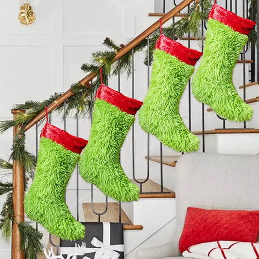 Bas de noël, ornement de noël, décorations pour la maison, arbre de noël suspendu, sac cadeau de bonbons, chaussettes de noël