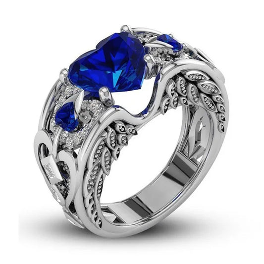Bague multicolore en argent regardé 925 avec cœur d'amour, bijoux de mariage, cadeau pour mère, classique, authentique, 5 documents