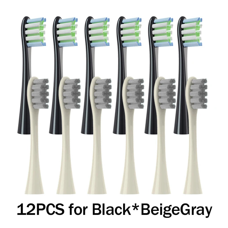 Têtes de brosse de remplacement, scellées sous vide, emballées, pour Oclean X PRO/ Z1/ F1/ One/ Air 2 /SE, buses de nettoyage en profondeur souples DuPont, 12 pièces