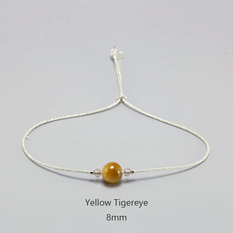 Bracelet en pierre de lune fait à la main, corde fine avec cristal naturel, perles en argent Sterling 925, Bracelets personnalisés pour femmes