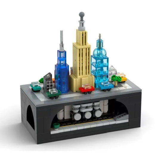 Blocs de construction MOC blocs de construction de piste de train à manivelle modèle blocs de construction de train assemblés jouets pour garçons et filles ornements