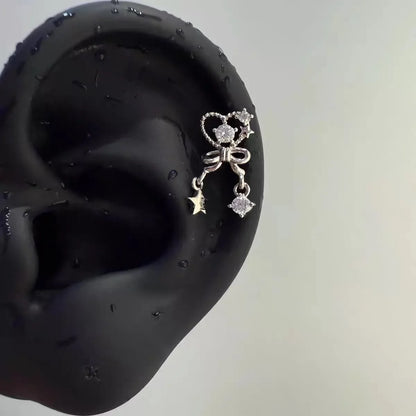 Boucles d'oreilles en argent pour femmes, 1 pièce, griffe d'os de chien en acier inoxydable 316L,