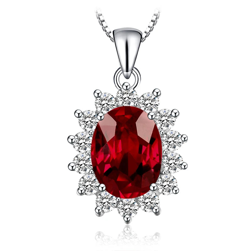 JewelryPalace – collier avec pendentif , en argent Sterling 925, création d'un saphir bleu, rubis, imitation émeraude, sans chaîne