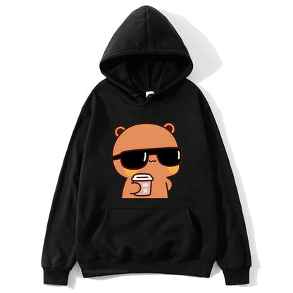 Sweat à capuche imprimé dessin animé Bubu Dudu pour hommes et femmes, sweats à capuche chauds, pull Kawaii, sweat Harajuku pour couple, sweat à capuche en polaire