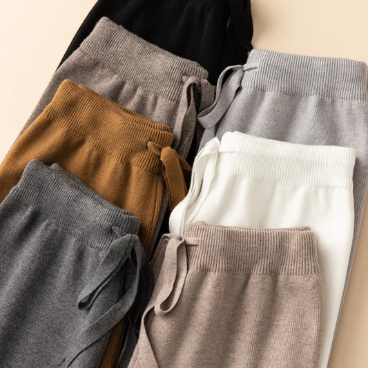 Optique-Pantalon Chic Basique pour Femme, Chaud, Décontracté, Doux, artificiel astique, Taille Haute, Mode Coréenne, Droit, Longueur Rinçage
