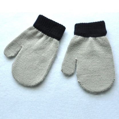 Gants d'hiver chauds pour bébés de 1 à 4 ans, mitaines tricotées en Patchwork, gants à doigts complets pour étudiants de la maternelle
