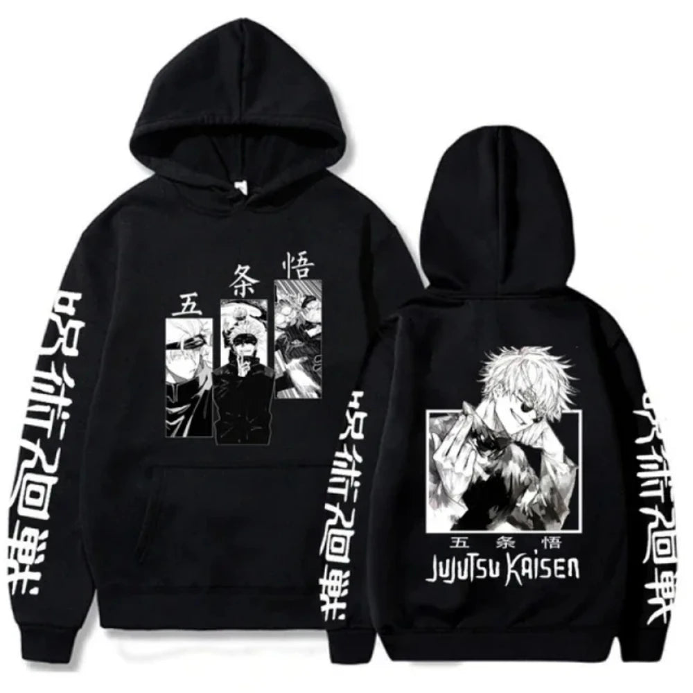 Jujutsu Kaisen Anime vêtements Satoru Gojo imprimer à capuche hommes sweat à capuche pour femme répandu Streetwear Harajuku Manga unisexe sweat