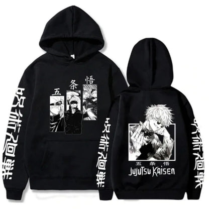 Jujutsu Kaisen Anime vêtements Satoru Gojo imprimer à capuche hommes sweat à capuche pour femme répandu Streetwear Harajuku Manga unisexe sweat