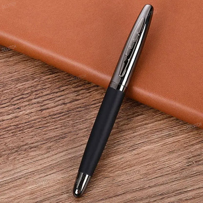 DELVTCH-Stylo gel en métal avec cartouche d'encre noire et bleue,