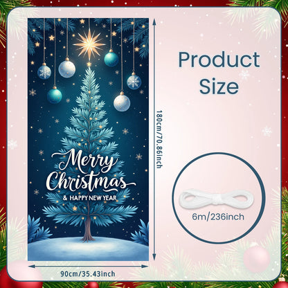 Bannière de Noël Ornements rouges Décoration de vacances Motif de flocon de neige Festivités d'hiver pour la décoration de la maison Célébration de vacances I