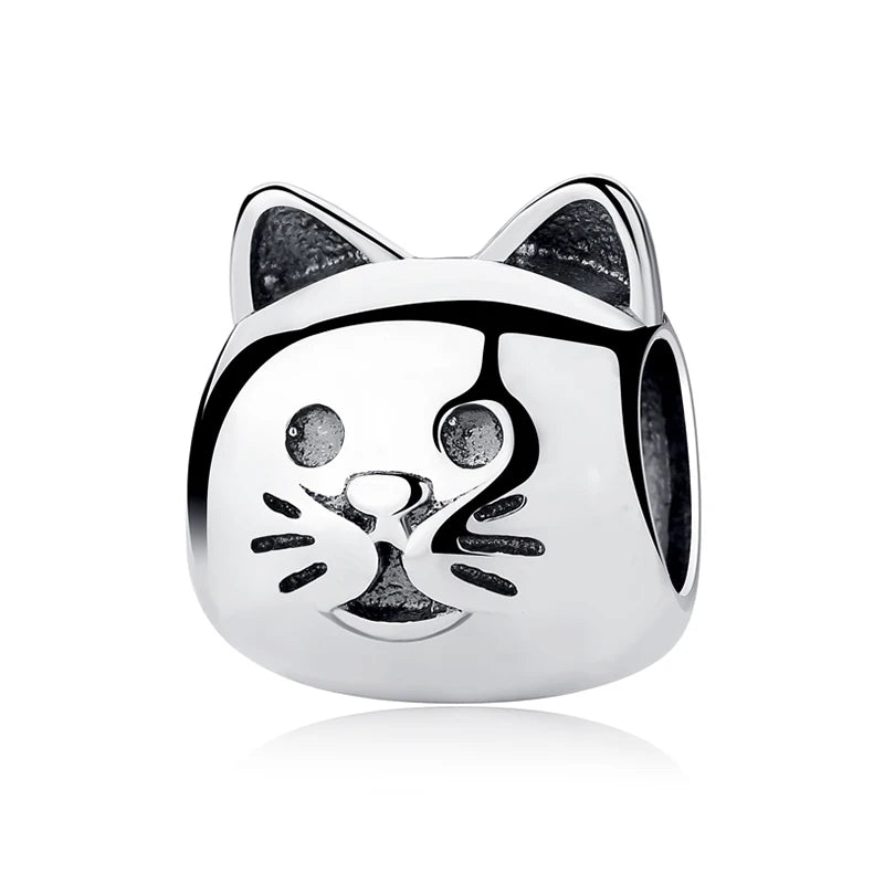 Original 925 en argent Sterling breloque perle amour chien chat patte Panda luciole pendentif breloques idéal pour bracelet colliers femmes bijoux