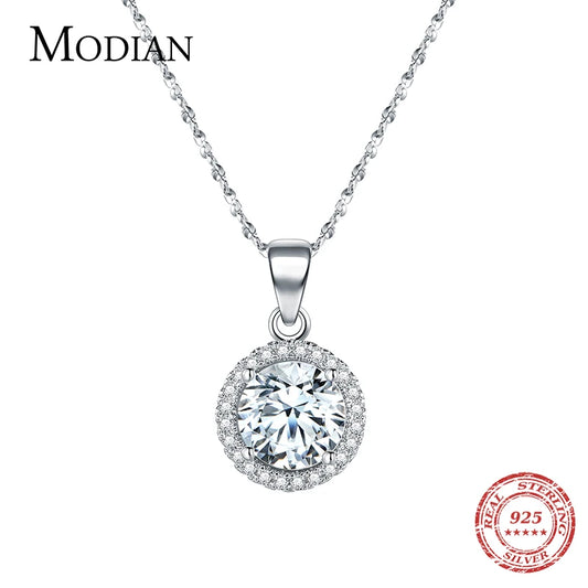 Collier de marque de luxe en argent Sterling 925 véritable avec 2.0Ct AAAAA niveau Zircon colliers cadeau bijoux pour femmes