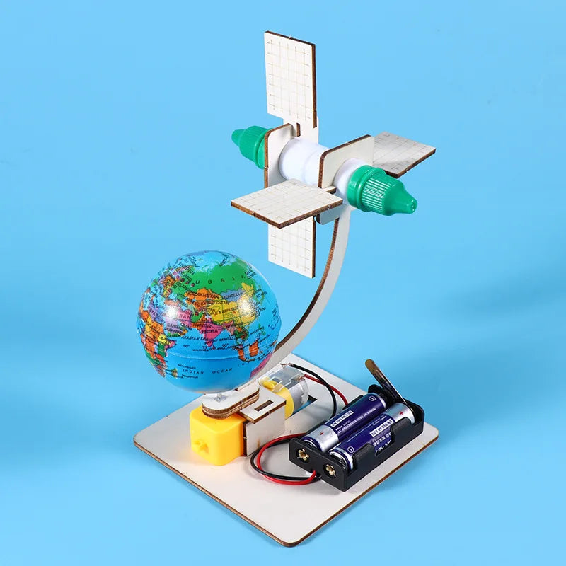 Modèle aérospatiale satellite en orbite rotative pour enfants, jouets de station spatiale Gizmo, science faite à la main, cadeau de bricolage, jouet d'apprentissage créatif, 1PC