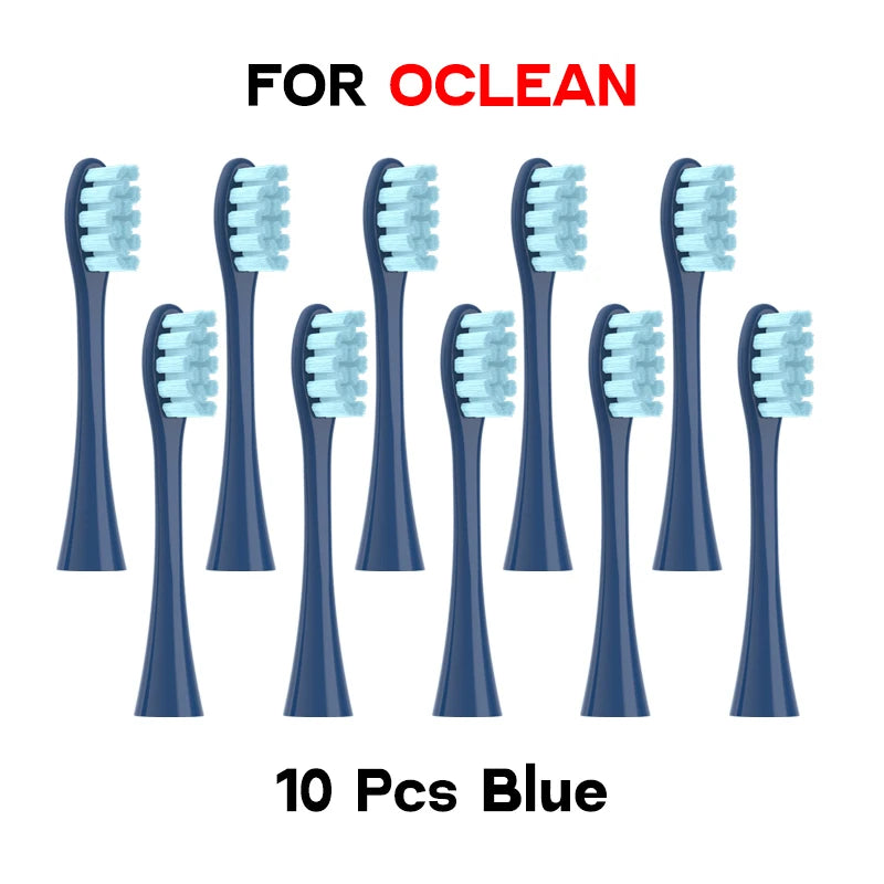 Têtes de brosse à dents de rechange, 10 pièces, pour Oclean, gamme complète, buses DuPont souples, scellées sous vide, emballées