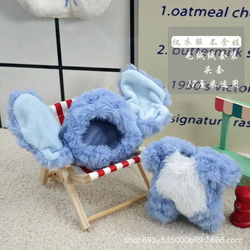 Nouveau pour Labubu tissu transfiguration Kawaii chat 17 cm Velcro poupée mignon habiller peluche jouet vêtements fille cadeau