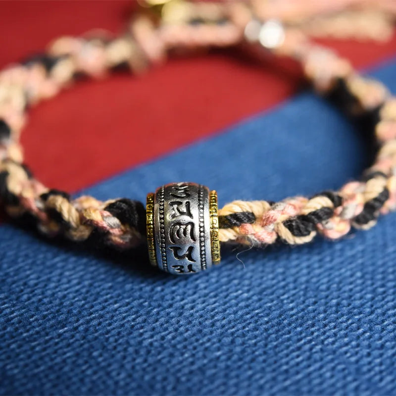 Corde sale tibétaine frottant à la main Bracelet en coton produit fini tissé à la main vent tibétain Zakiram Ga Wu boîte corde à main pour femmes