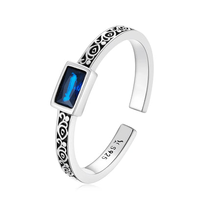 WOSTU-Bagues ajustables en argent regardé 925 pour femme, bijoux originaux empilables, taille ouverte