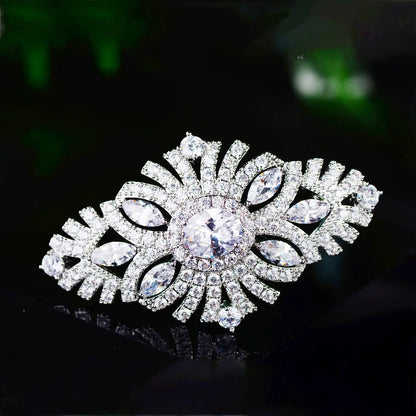 SUYU Imitation jadéite rectangulaire couleur correspondant cubique zircone broche vêtements accessoires fixation accessoires broches