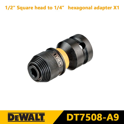DEWALT adaptateur de clé à chocs DT7508-QZ 1/4 "hex à 1/2" accessoires d'outils carrés jeu de clés à cliquet convertisseur d'entraînement DT7508-A9
