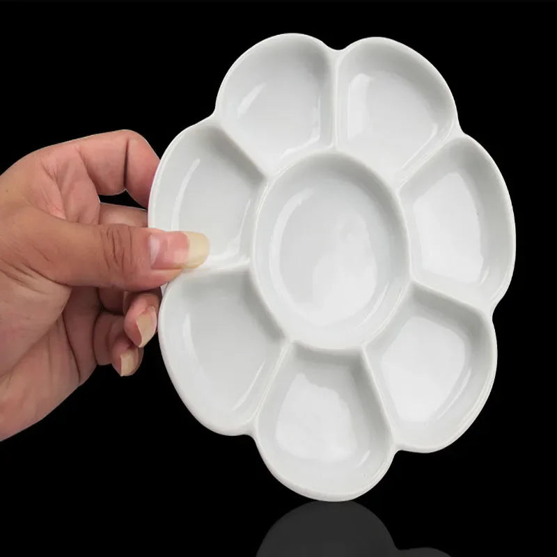 Jingdezhen – Palette en céramique fleur de prunier, plateau de peinture à l'aquarelle, Gouache, fournitures professionnelles de niveau d'artiste, multi-spécifications