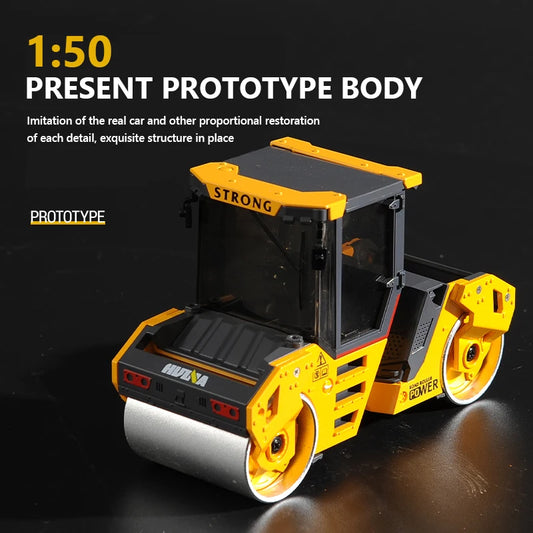 Huina-Modèle de camion à roulettes en alliage pour enfants, modèle à double roue, voitures d'ingénierie, camions Doecast, jouets de collection pour garçons, cadeau, 1/50