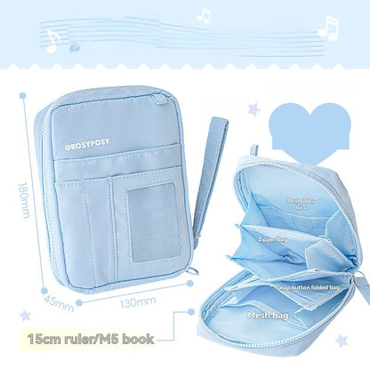 Sac de rangement multi-poches pour accordéon d'orgue, sac de rangement multifonctionnel mignon, protection pour passeport et documents