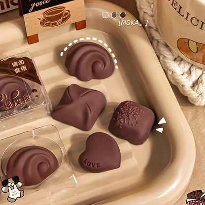 Gommes à crayon Style chocolat, Design créatif, Simulation de papeterie au chocolat, fournitures scolaires pour étudiants Kawaii, 4 pièces/ensemble