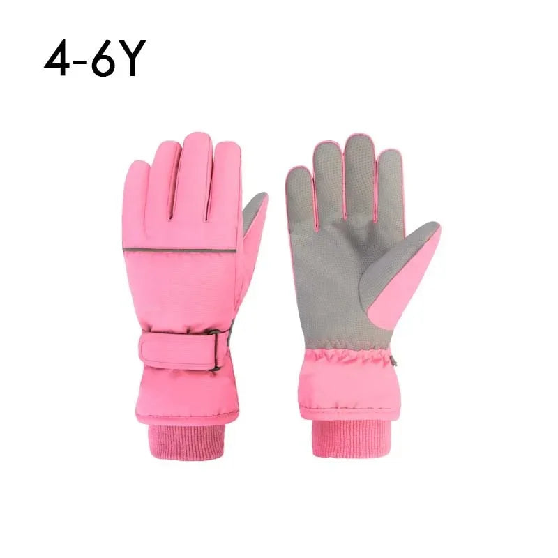 Gants de Ski imperméables pour enfants et adultes, épais, pour Snowboard, doublure polaire d'extérieur, gants d'hiver pour la famille, pour garçons et filles