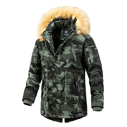 Hommes hiver à capuche longues doudoune nouveau mâle Camouflage décontracté pardessus chaud Parkas qualité homme en plein air longs manteaux d'hiver 3XL