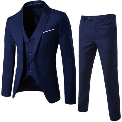 Costumes formels complets Ternos pour hommes, blazers élégants, pantalons et vestes, costume de luxe, vêtements de mariage, affaires, 2 pièces, 3 ensembles