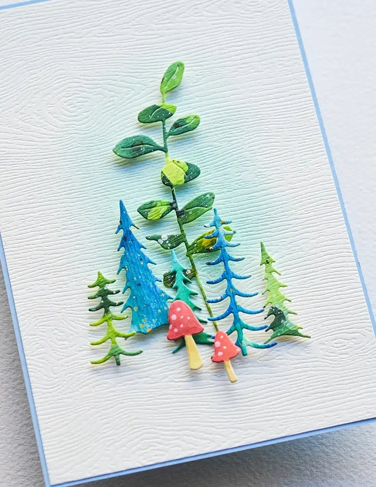 Timbres en silicone pour scrapbooking, cartes d'album photo, feuilles de Noël, arc, plantes, cerf, souche, forêt, arbres, elfe, matrices de découpe en métal