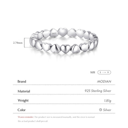 Bague en forme de cœur en argent Sterling 100%, authentique, 925, bijoux d'amour éternel, cadeau de saint valentin, tendance