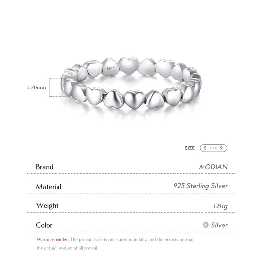 Bague en forme de cœur en argent Sterling 100%, authentique, 925, bijoux d'amour éternel, cadeau de saint valentin, tendance