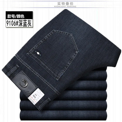 Jean Denim Fin pour Homme, Pantalon Droit, Décontracté, Bleu, Noir, Gris, Vêtements d'Été, Taille 40 42
