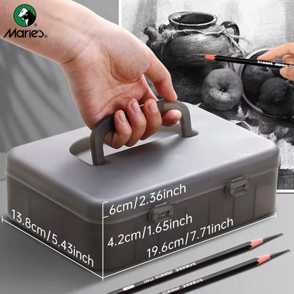 Marie's – ensemble de crayons de grande capacité, 31 pièces/44 pièces, boîte Double couche pour croquis et peinture pour adultes, étudiants et artistes