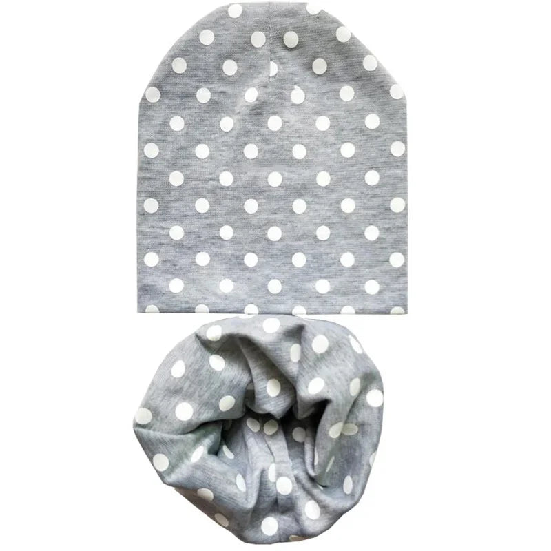 Chapeau en coton imprimé étoile pour bébé, casquette pour tout-petits, écharpe pour bébé, bonnet pour enfants, chapeaux pour garçons et filles, automne et hiver