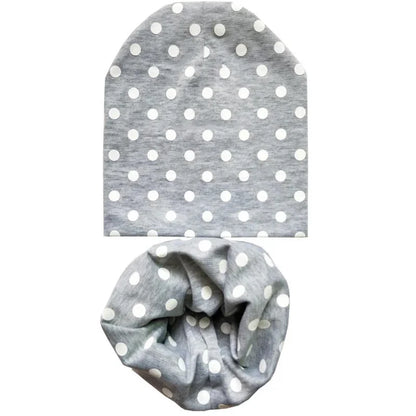 Chapeau en coton imprimé étoile pour bébé, casquette pour tout-petits, écharpe pour bébé, bonnet pour enfants, chapeaux pour garçons et filles, automne et hiver