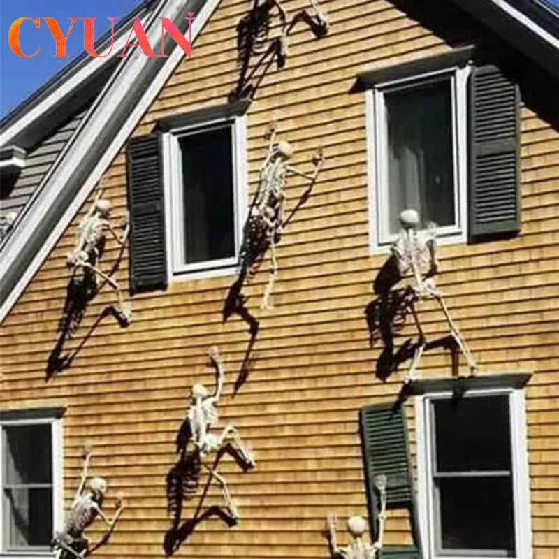 Décoration d'halloween effrayante, accessoires d'halloween, décor suspendu lumineux, fête en plein air, horreur, squelette de crâne mobile lumineux
