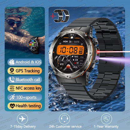 GUHUAVMI - t-rex 3 GPS piste montre intelligente hommes 3ATM étanche UV infrarouge 1.39 pouces