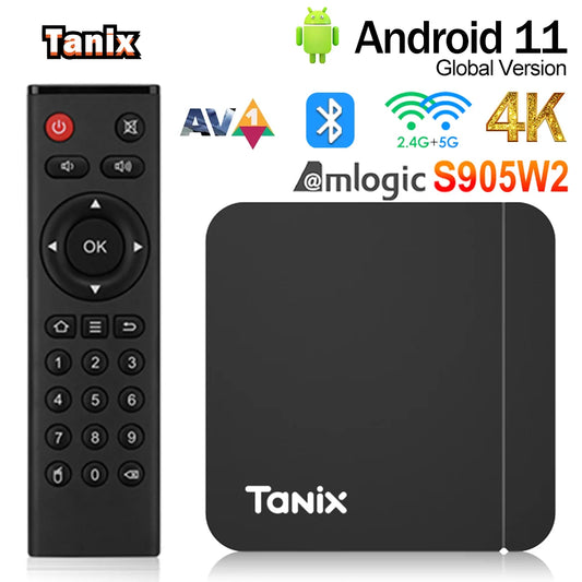Android11 ​​Tanix W2 TV Box Amlogic S905W2 2G 16G 4G 32G 64G H.265 3D AV1 BT 2.4G 5G Wifi 4K HDR Video Player Set Top Box PK TX3