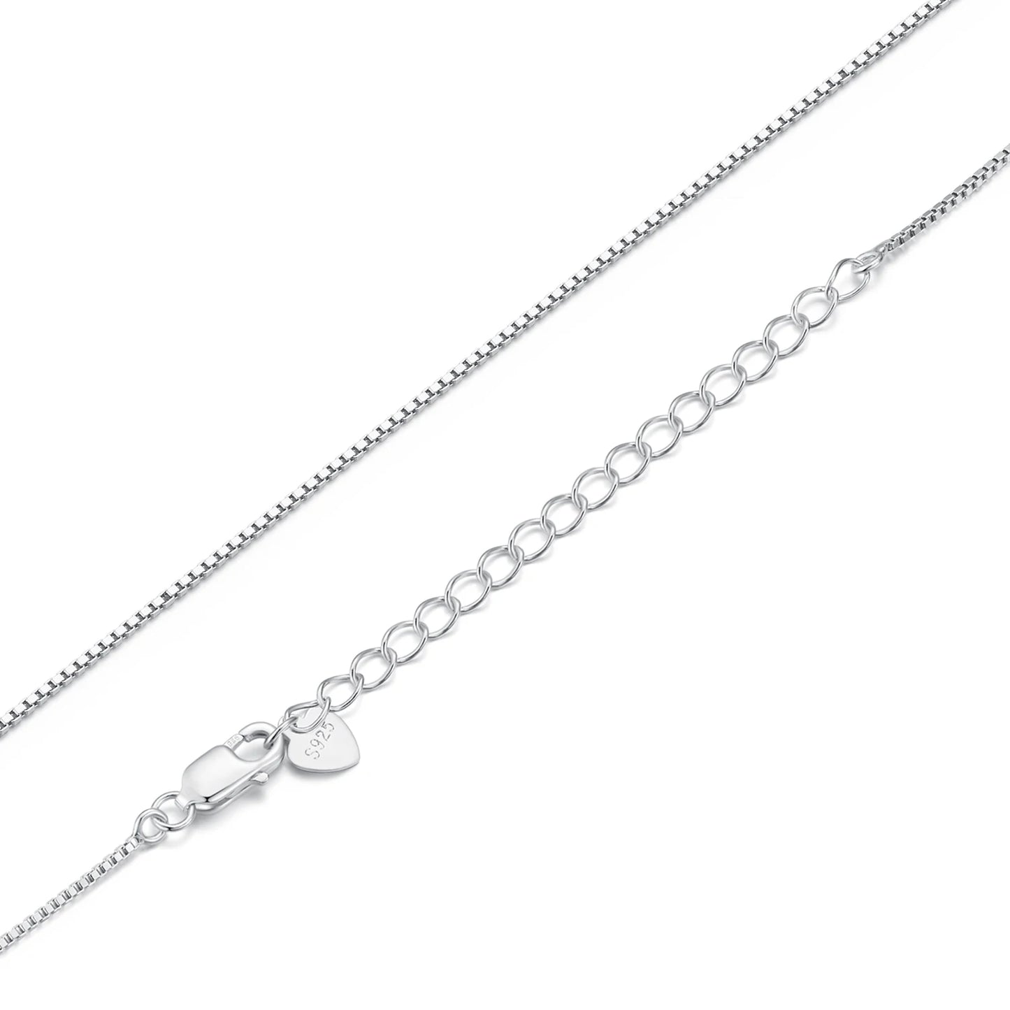 BAMOER classique basique o-chaîne 100% 925 argent Sterling fermoir mousqueton réglable collier boîte chaîne bijoux de mode pour les femmes